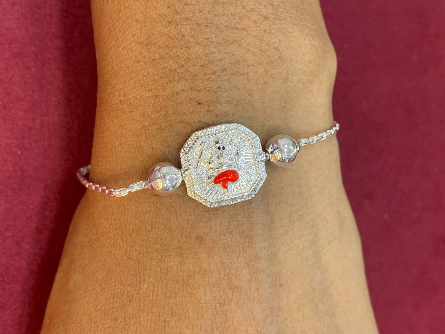 925 Silver Dancing Ganesha Rakhi