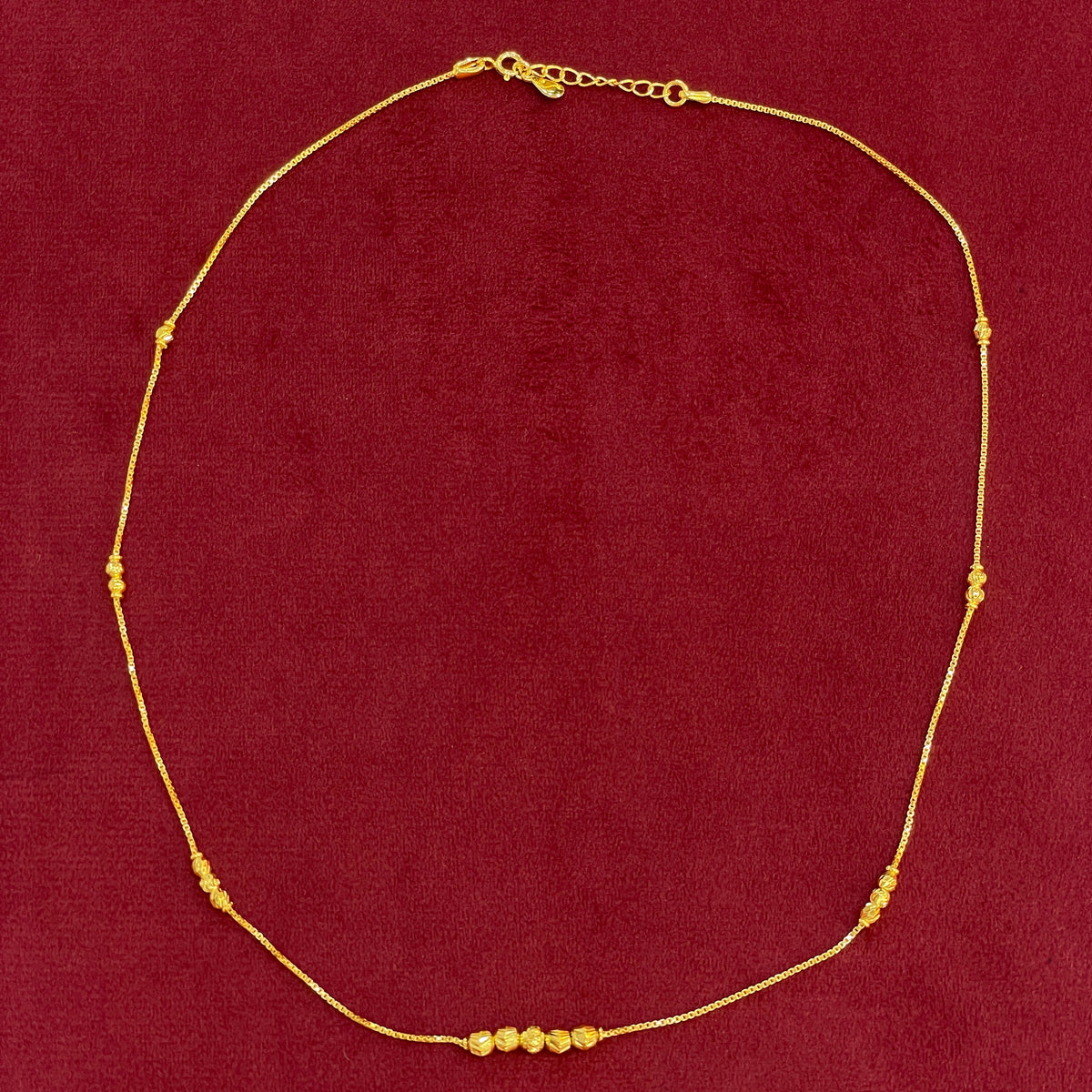 92.5 Silver Gold Plated Faceted Ball Station Chain Necklace for Women