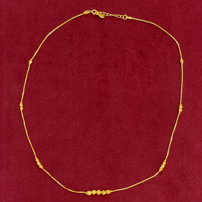 92.5 Silver Gold Plated Faceted Ball Station Chain Necklace for Women