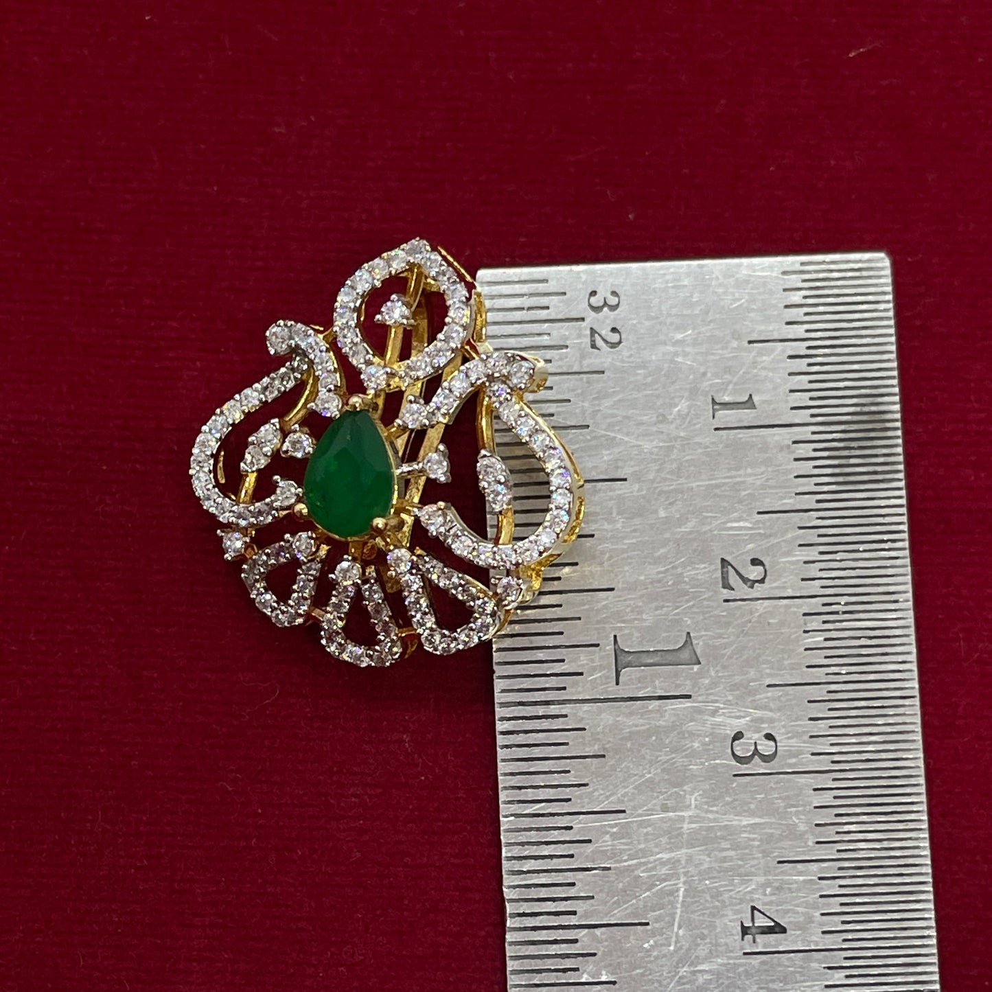 925 Silver Gold-Plated Emerald Pendant