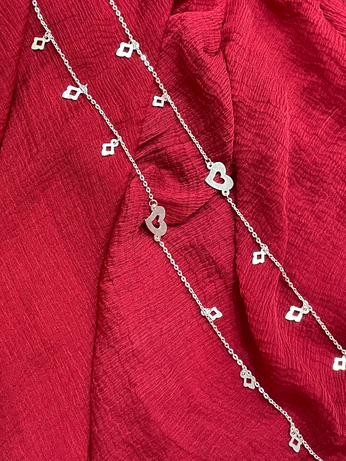 92.5 Silver Premium Heart Anklets | Elegant Romantic Design | Jewellery