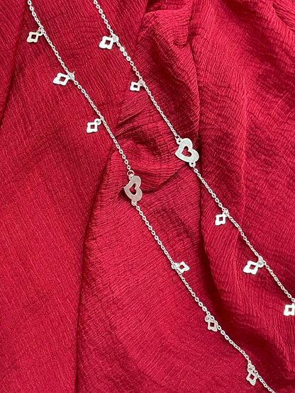 92.5 Silver Premium Heart Anklets | Elegant Romantic Design | Jewellery