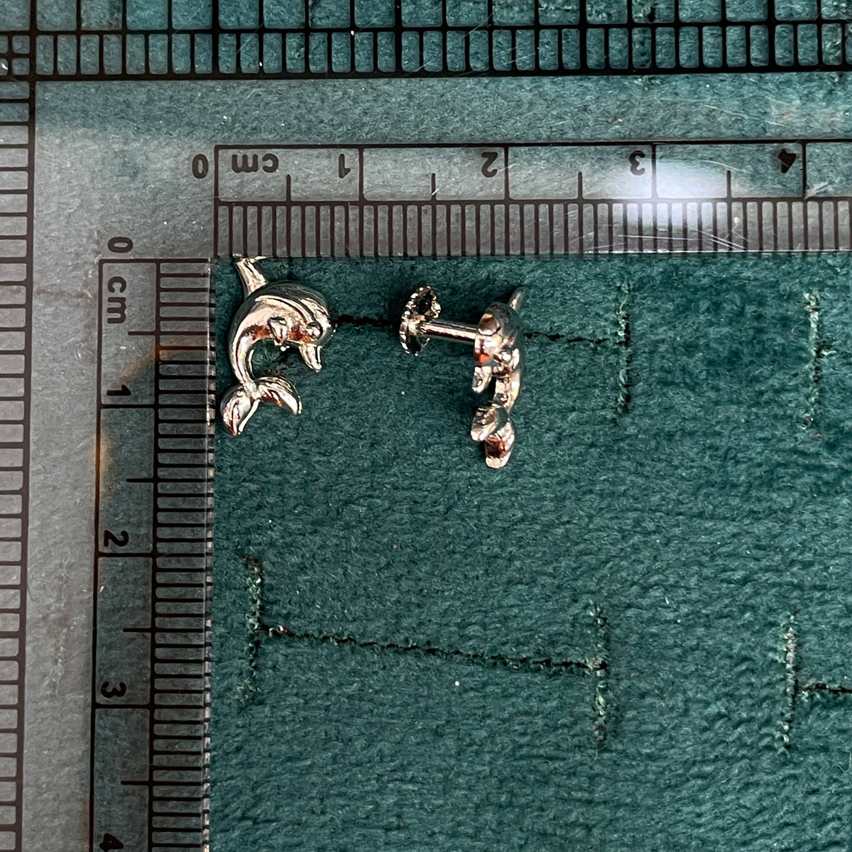 92.5 Sterling Silver Jumping Dolphin Stud Earrings for Women pair