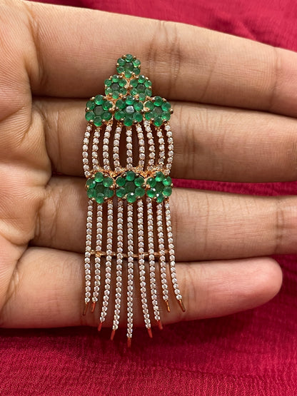 92.5 Silver Green Stone Earrings for Women | Stylish Elegant Design | Trendy Jewellery