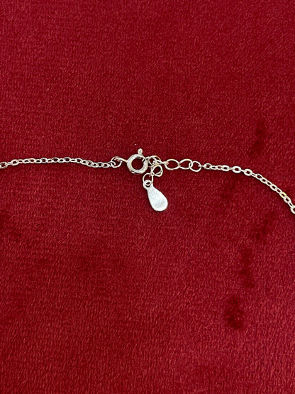 92.5 Silver Crescent Moon & CZ Star Pendant Necklace for Women