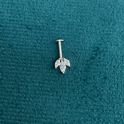 92.5 Silver Three Leaf Dainty Bugadi Pair