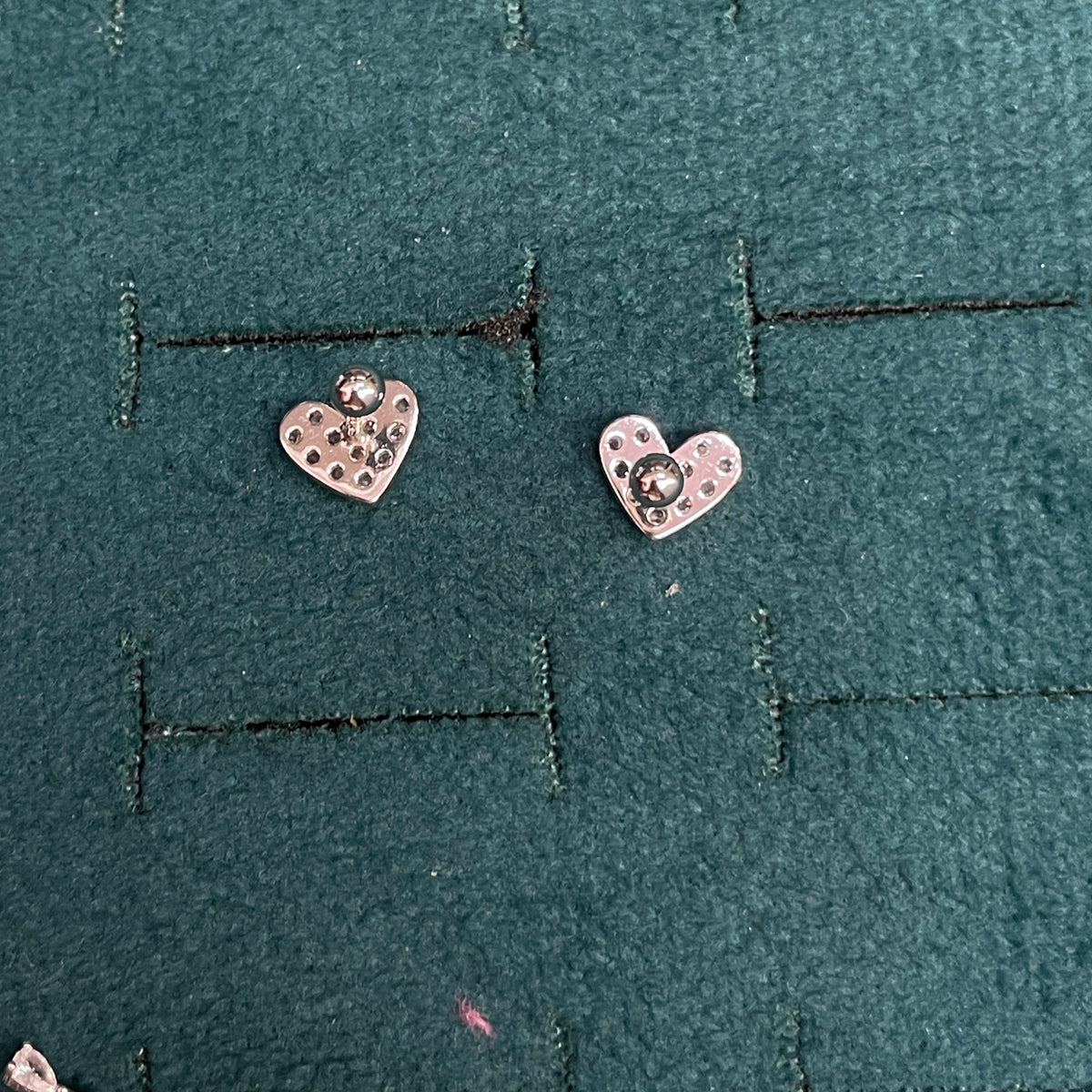 925 Silver Heart Studs - Ball back pair