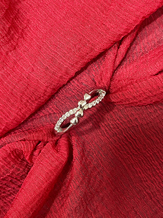 92.5 silver classy heart ring size 14