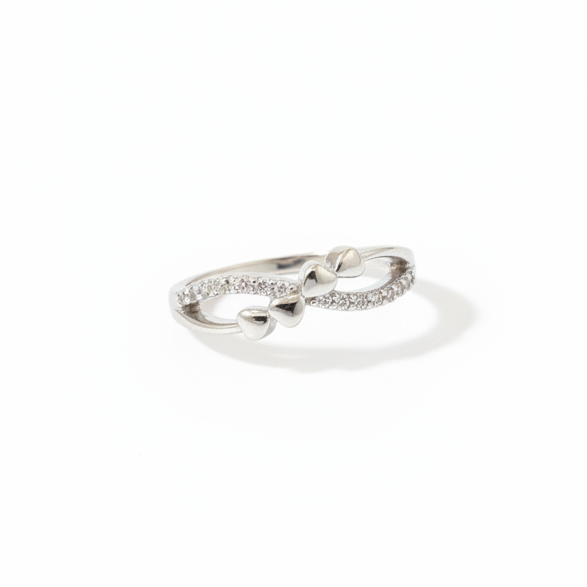 92.5 silver classy heart ring size 14