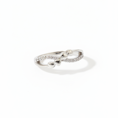 92.5 silver classy heart ring size 14