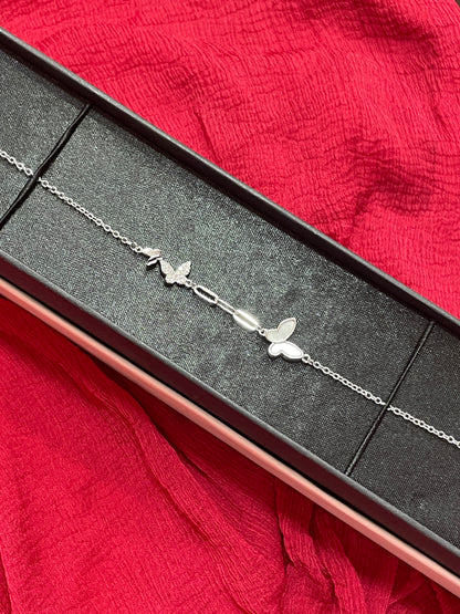92.5 Silver Butterfly Bracelet 8 Inches | Premium Stylish Classy Design | Jewellery