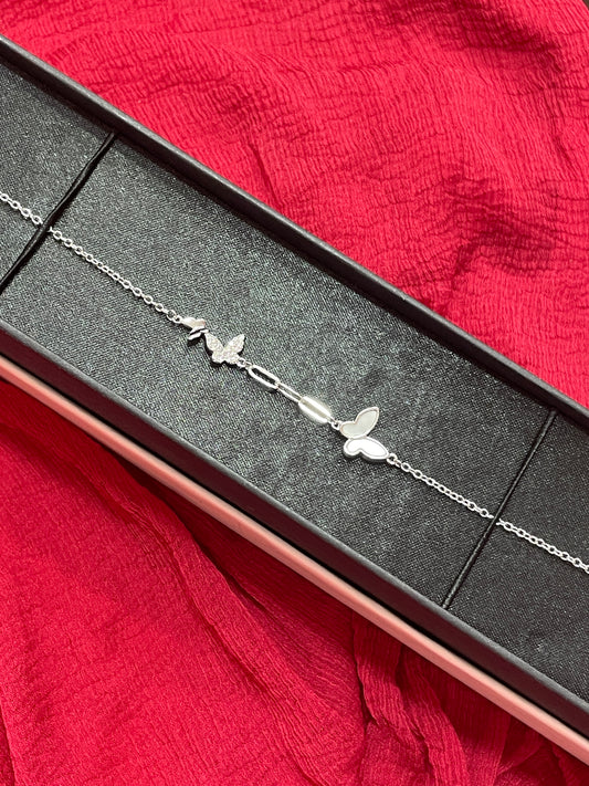 92.5 Silver Butterfly Bracelet 8 Inches | Premium Stylish Classy Design | Jewellery
