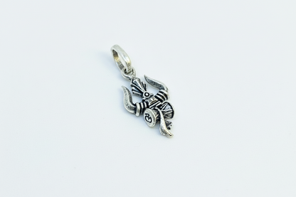 92.5 Silver Oxidised Trishul Damaru Pendant for Men & Women | Shiva Sacred Symbol | Antique Temple Jewellery