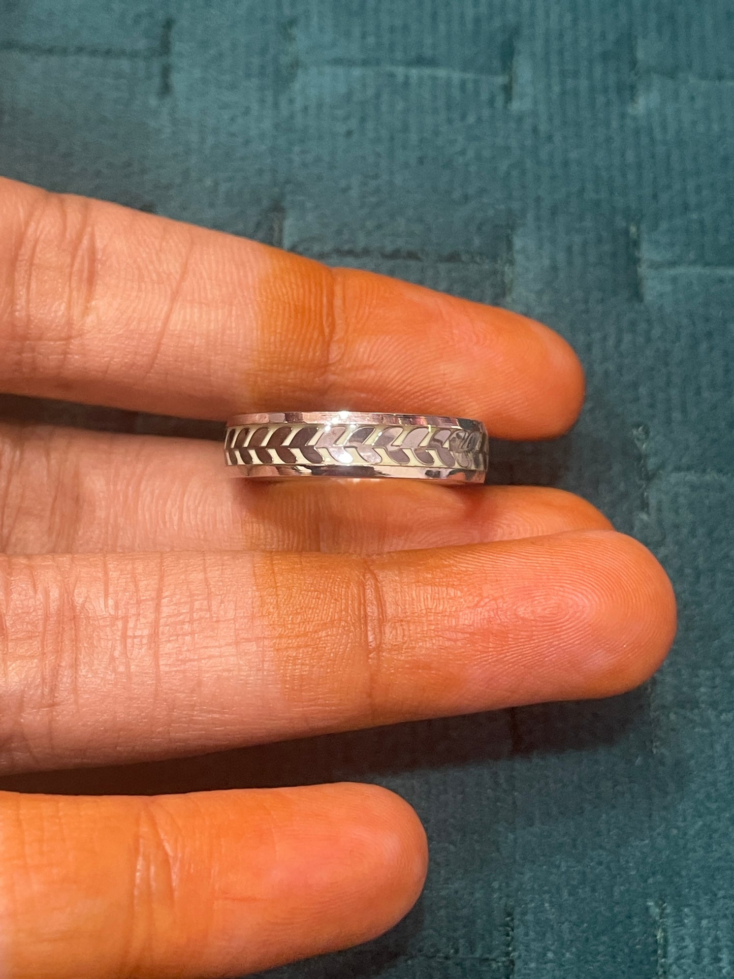 92.5 Silver Radium Men’s Ring Size 14 | Stylish Glow Finish | Elegant Jewellery