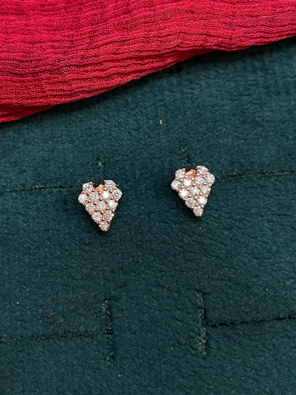 92.5 Silver Rose Gold Plated Studs | Stylish Elegant Design | Premium Jewellery