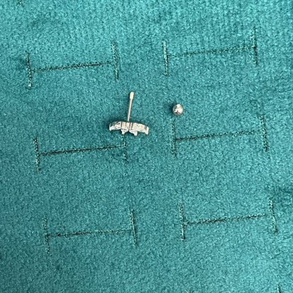 925 Silver 4 Petal Helix Studs -  Ball back pair