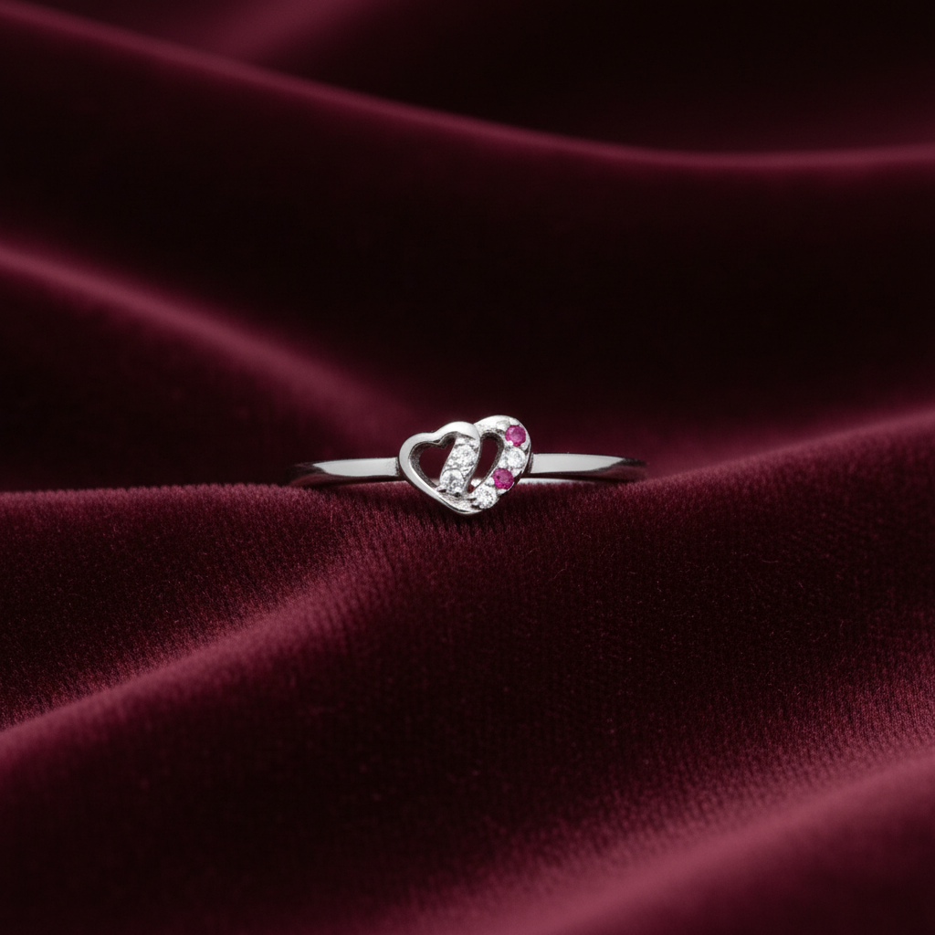 92.5 Silver Heart Ring for Women Size 14 | Stylish Romantic Finish | Elegant Gift Jewellery