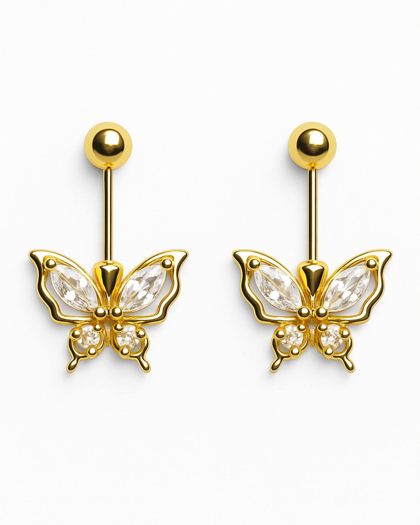 92.5 Silver Gold Plated Butterfly Bugadi Pair | Stylish Delicate Design | Jewellery