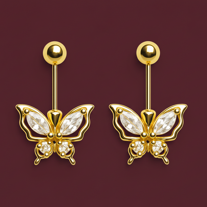 92.5 Silver Gold Plated Butterfly Bugadi Pair | Stylish Delicate Design | Jewellery
