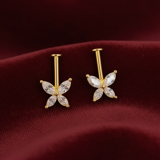 92.5 Silver Butterfly Bugadi | Delicate Stylish Design | Jewellery (pair)