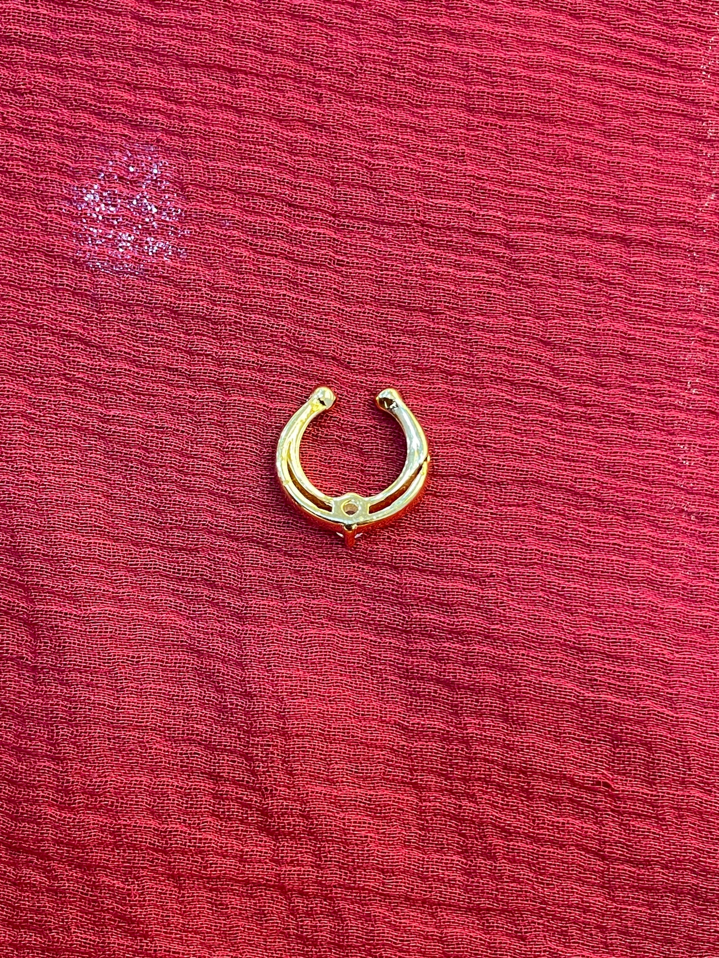 92.5 silver gold plated white stone septum