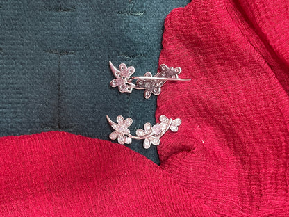 92.5 silver classy stylish butterfly earcuffs