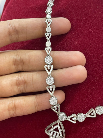 92.5 Silver Stylish Necklace for Women 19 Inches | Elegant Contemporary Design | Daily Wear Jewellery