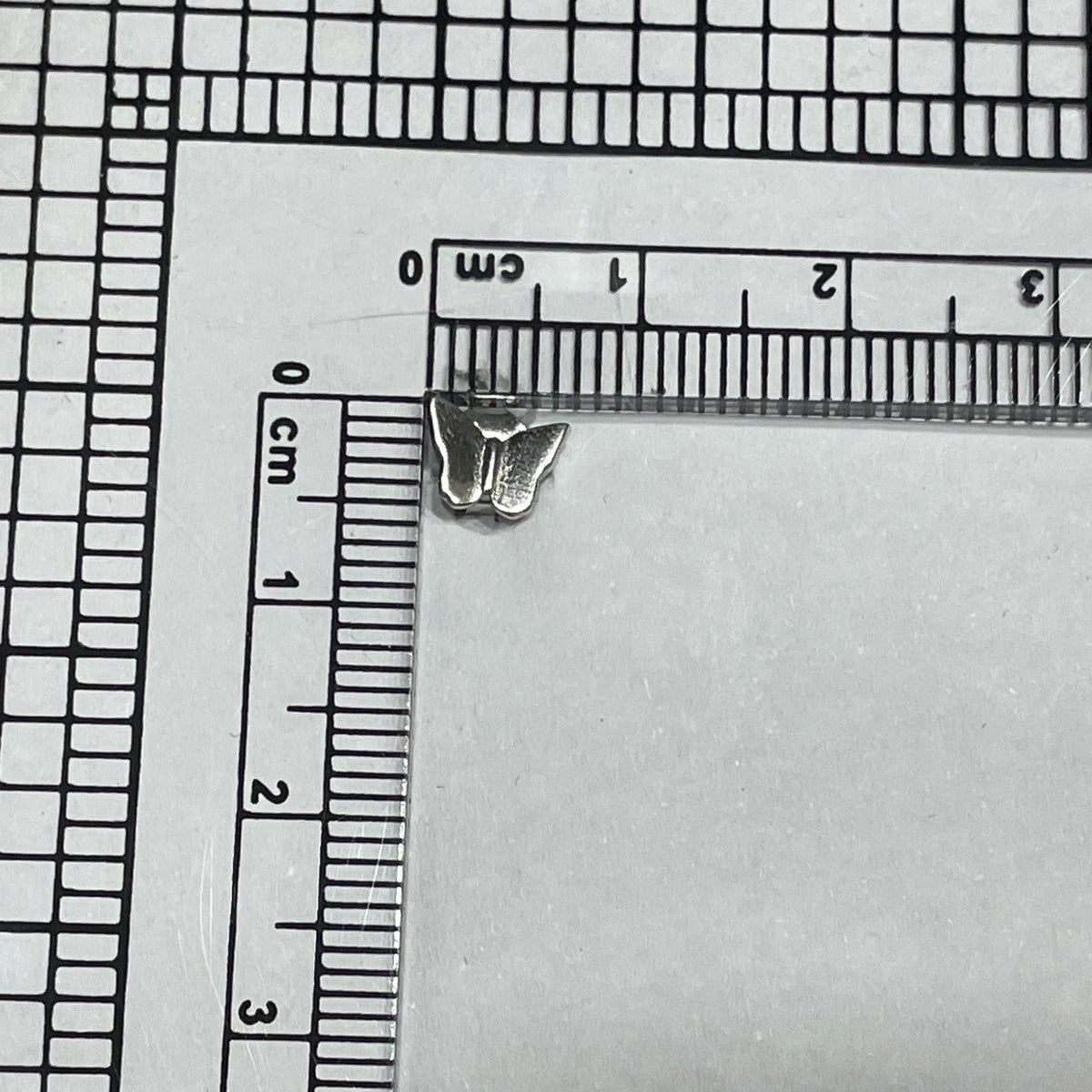 92.5 Sterling Silver Plain Polished Butterfly Stud