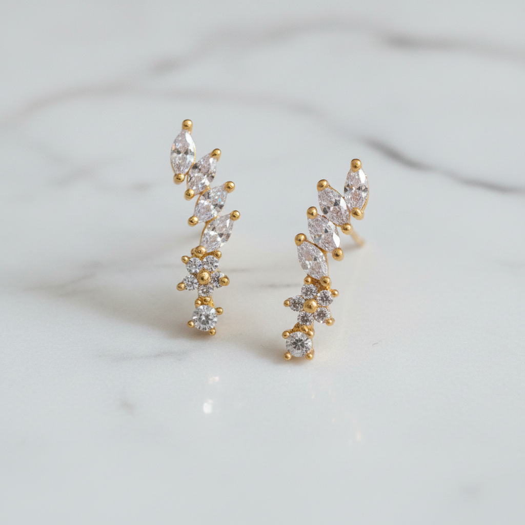 925 Silver Gold Plated Wing Studs for Women | Whimsical Design pair