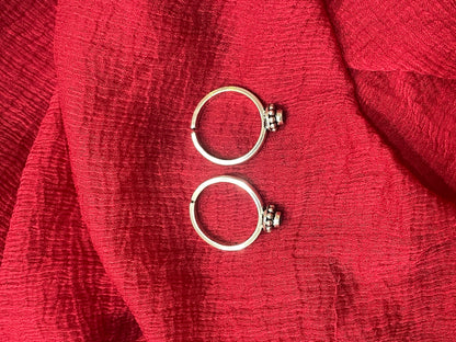 92.5 Silver Green Stone Toe Rings for Women | Adjustable Traditional Daily Wear Jewellery