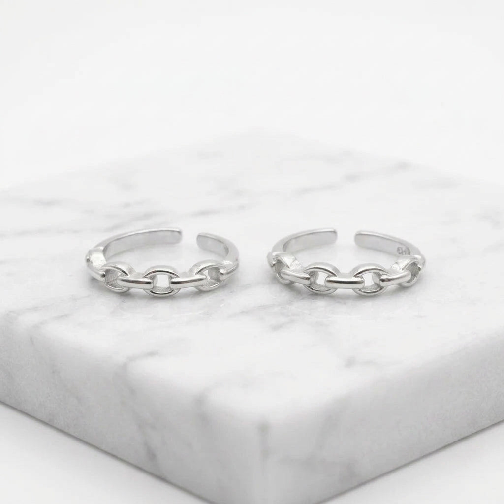 92.5 Silver Chain Link Toe Rings