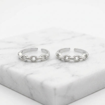 92.5 Silver Chain Link Toe Rings