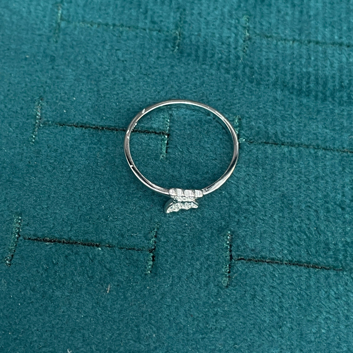 92.5 Sterling Silver Butterfly Finger Ring for Women
