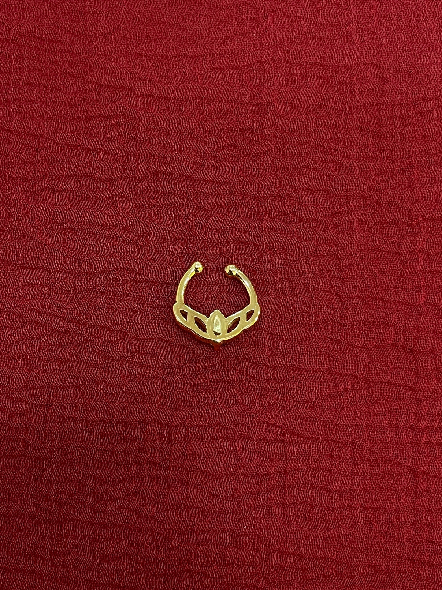92.5 Silver Gold Plated Lotus Septum