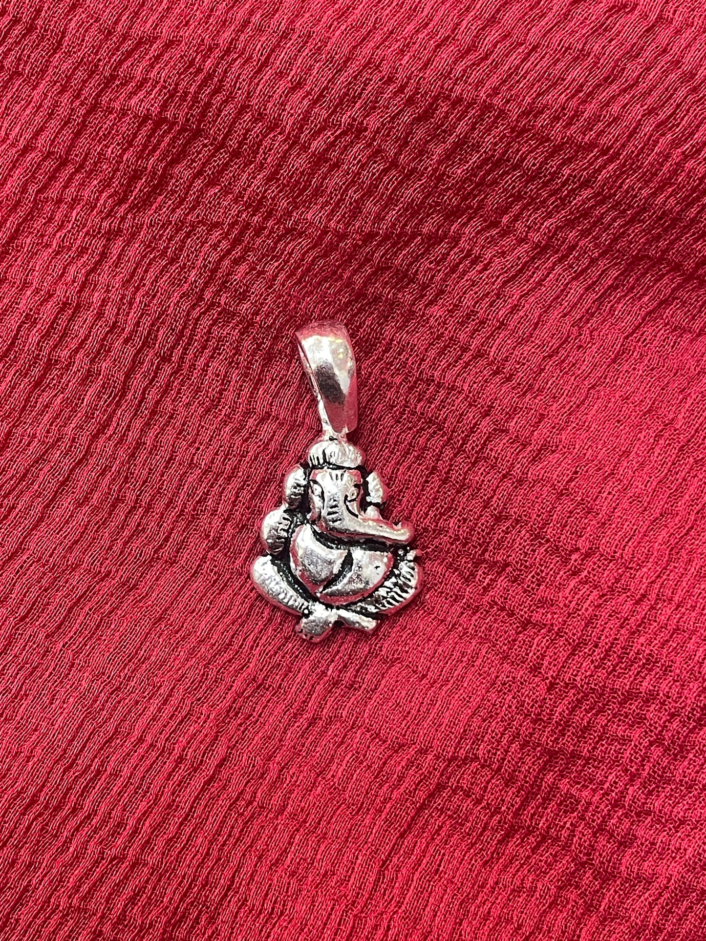 92.5 Silver Oxidised Ganesha Pendant for Men & Women | Ganpati Antique Design | Spiritual Jewellery