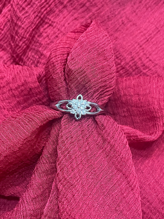 92.5 Silver Flower Ring for Women Size 10 | Stylish Floral Design | Daily Wear Jewellery