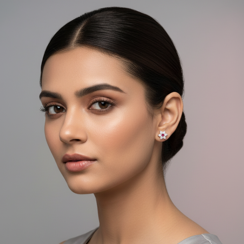 92.5 Silver Minimal Earrings for Women | Stylish Simple Design | Elegant Daily Wear Jewellery