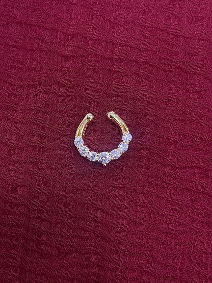 92.5 Silver Gold Plated Classy Septum
