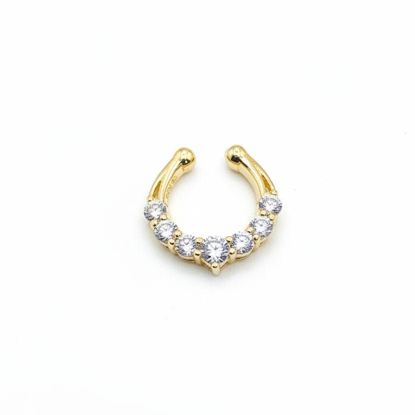 92.5 Silver Gold Plated Classy Septum