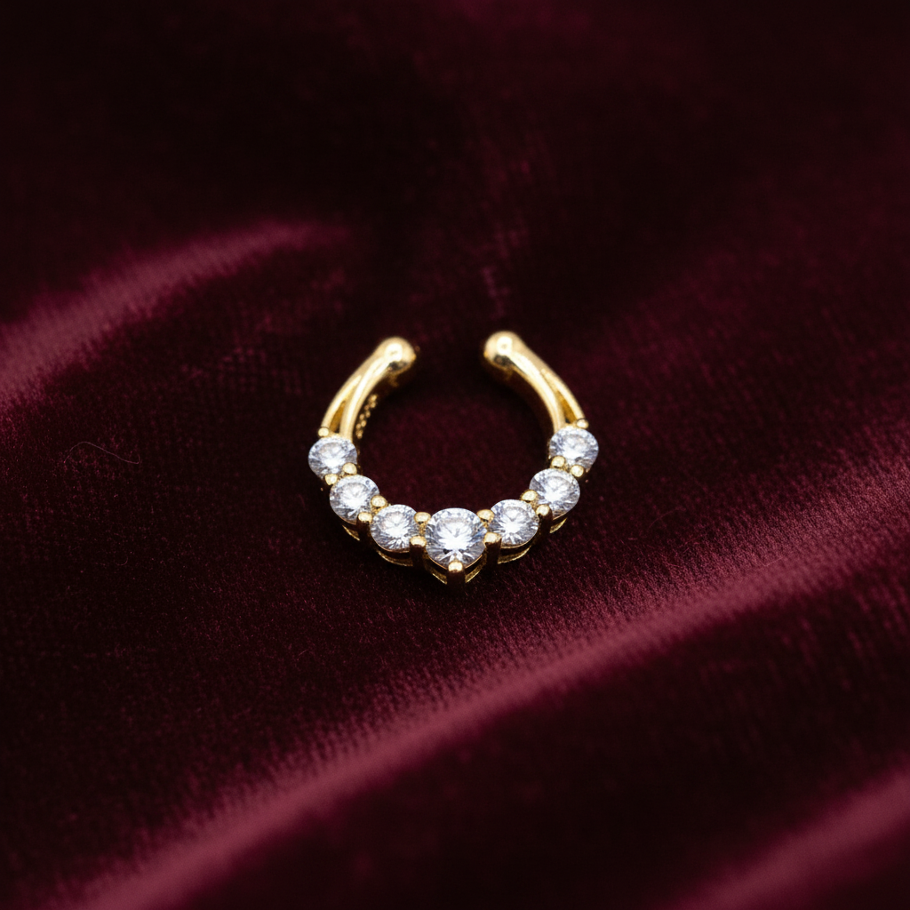 92.5 Silver Gold Plated Classy Septum