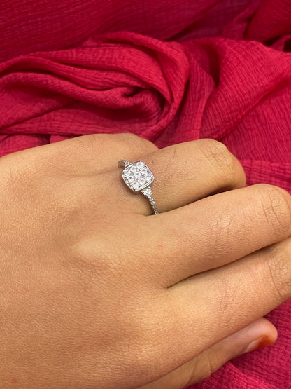 92.5 Silver White Stone Ring for Women Size 15 | Stylish Sparkle Design | Elegant Fashion Jewellery