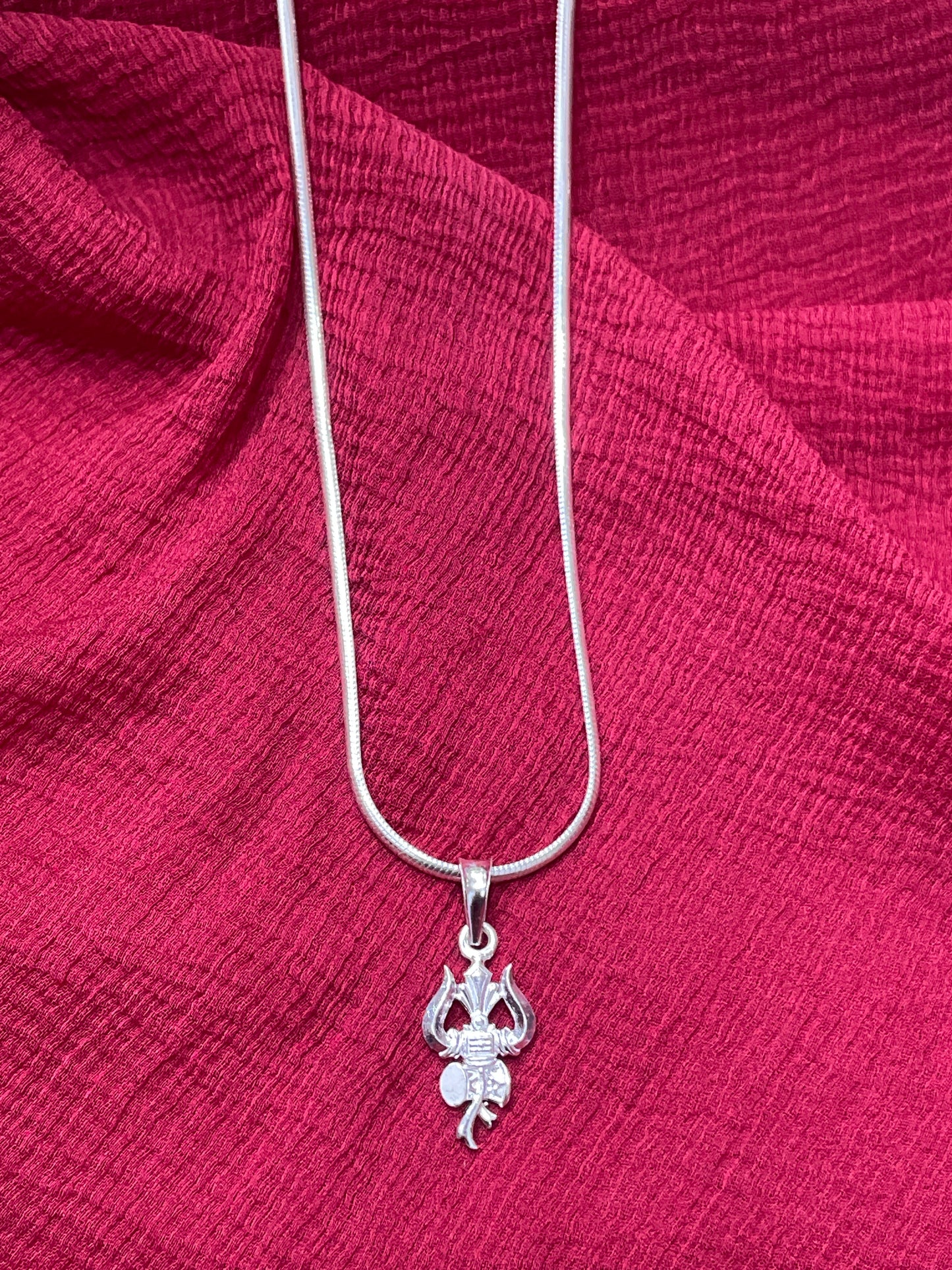 92.5 Silver Trishul Design Pendant for Men & Women – Traditional Finish