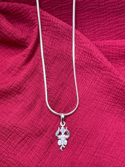 92.5 Silver Trishul Design Pendant for Men & Women – Traditional Finish