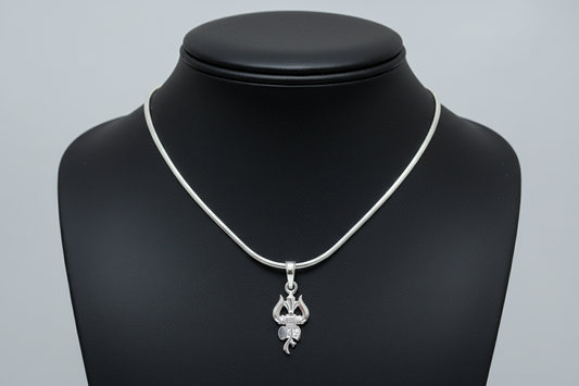 92.5 Silver Trishul Design Pendant for Men & Women – Traditional Finish