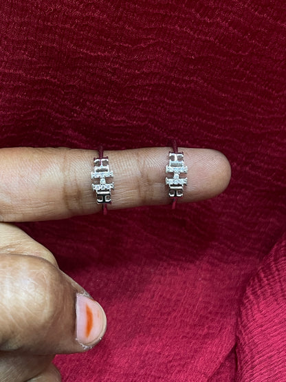 925 Silver Triple H Toe rings