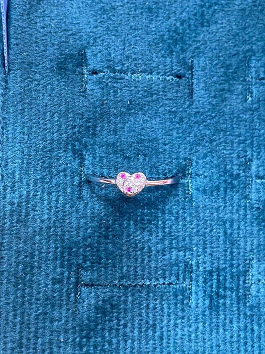 92.5 Silver Pink Stone Heart Ring for Women Size 12 | Stylish Romantic Sparkle | Elegant Gift Jewellery
