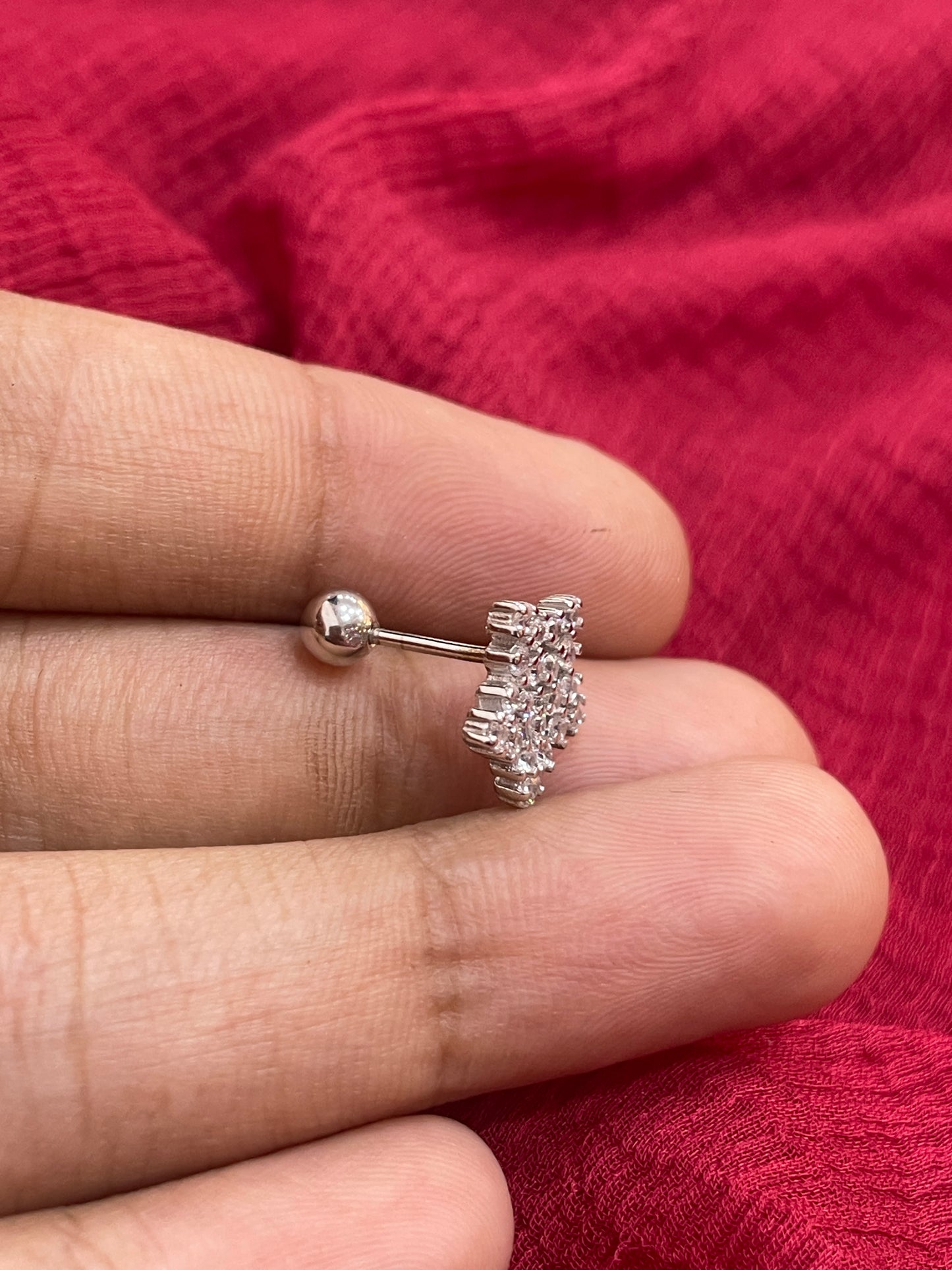 92.5 Silver White Stone Earrings for Women | Stylish Elegant Design | Trendy Jewellery