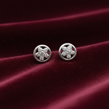 92.5 Silver Stylish Flower Earrings for Women | Elegant Floral Design | Trendy Daily Wear Jewellery