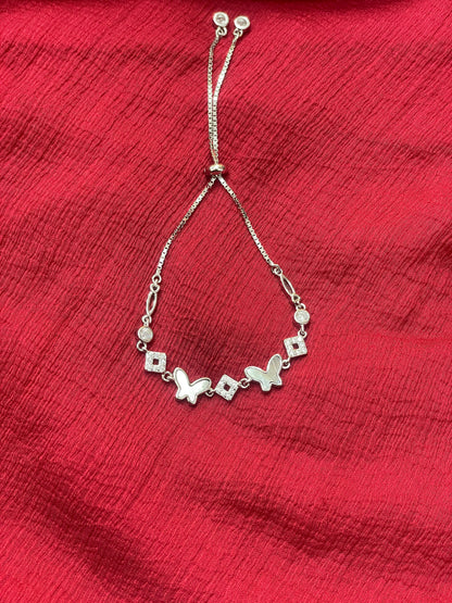 92.5 Silver Butterfly Bracelet for Women | Elegant Nature-Inspired Design | Stylish Jewellery