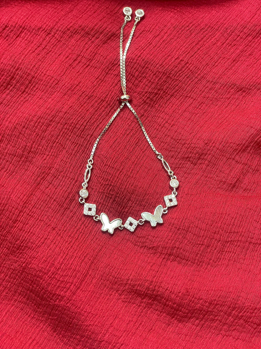 92.5 Silver Butterfly Bracelet for Women | Elegant Nature-Inspired Design | Stylish Jewellery